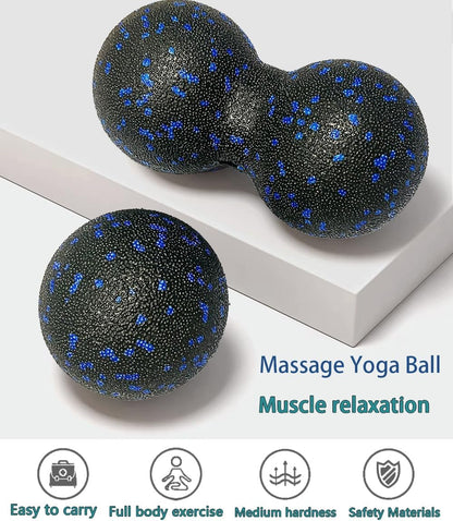 Peanut Massage Ball - Double Lacrosse Massage Ball & Mobility Ball for Physical Therapy - Deep Tissue Massage Tool for Myofascial Release, Muscle Relaxer, Acupoint Massage
