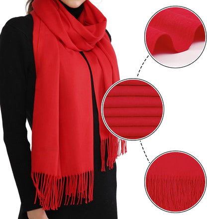 RIIQIICHY Women's Scarf Pashmina Shawls and Wraps for Evening Dress Bridesmaid Wedding Bridal Winter Warm Long Large Scarves