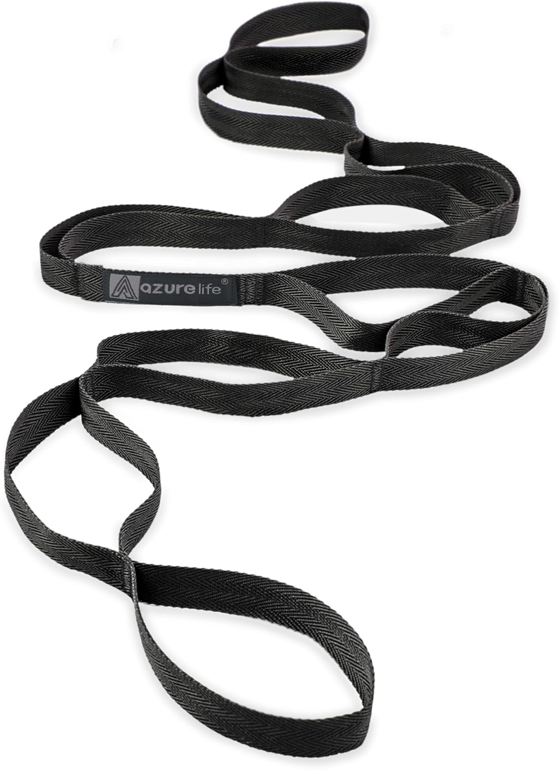 A AZURELIFE Premium Durable Stretch Straps with Loops, Stretching Strap for Physical Therapy, Multi-Loop Yoga Strap Fitness Exercise Strap for Yoga, Pilates, Dance, Flexibility&Exercise