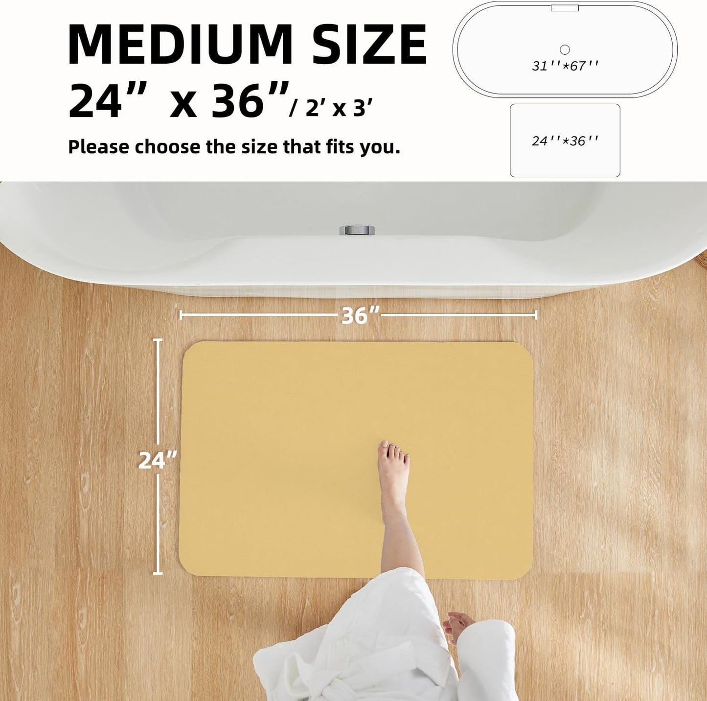 TYUU Bath Mat, Bathroom Rugs Non Slip Washable Thin Absorbent Quick Dry Bath Mat Fits Under Door Bathroom Floor Mat Perfect for Bath, Shower, or Sink 24"x36" Dark Grey