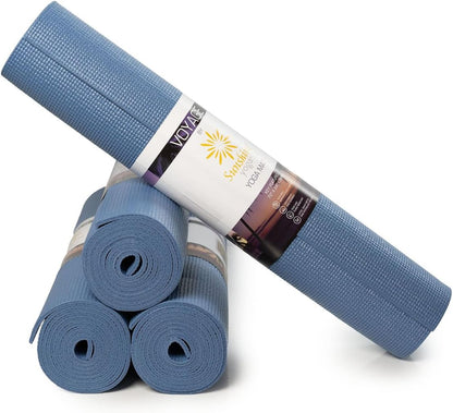Voyage Yoga Mat, 4 Pack, 72" x 24" Extra Long Exercise Mat, 5mm Thick Bulk Yoga Mats for Schools, Anti-Tear, Non Slip Fitness Mat for Gym or Studio