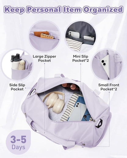 Gym Bag Womens Mens with Shoes Compartment and Wet Pocket Travel Duffel Bag for Women for Plane Sport Gym Tote Bags Swimming Yoga Waterproof Weekend Overnight Carry on Bag Hospital Holdalls - Colors A