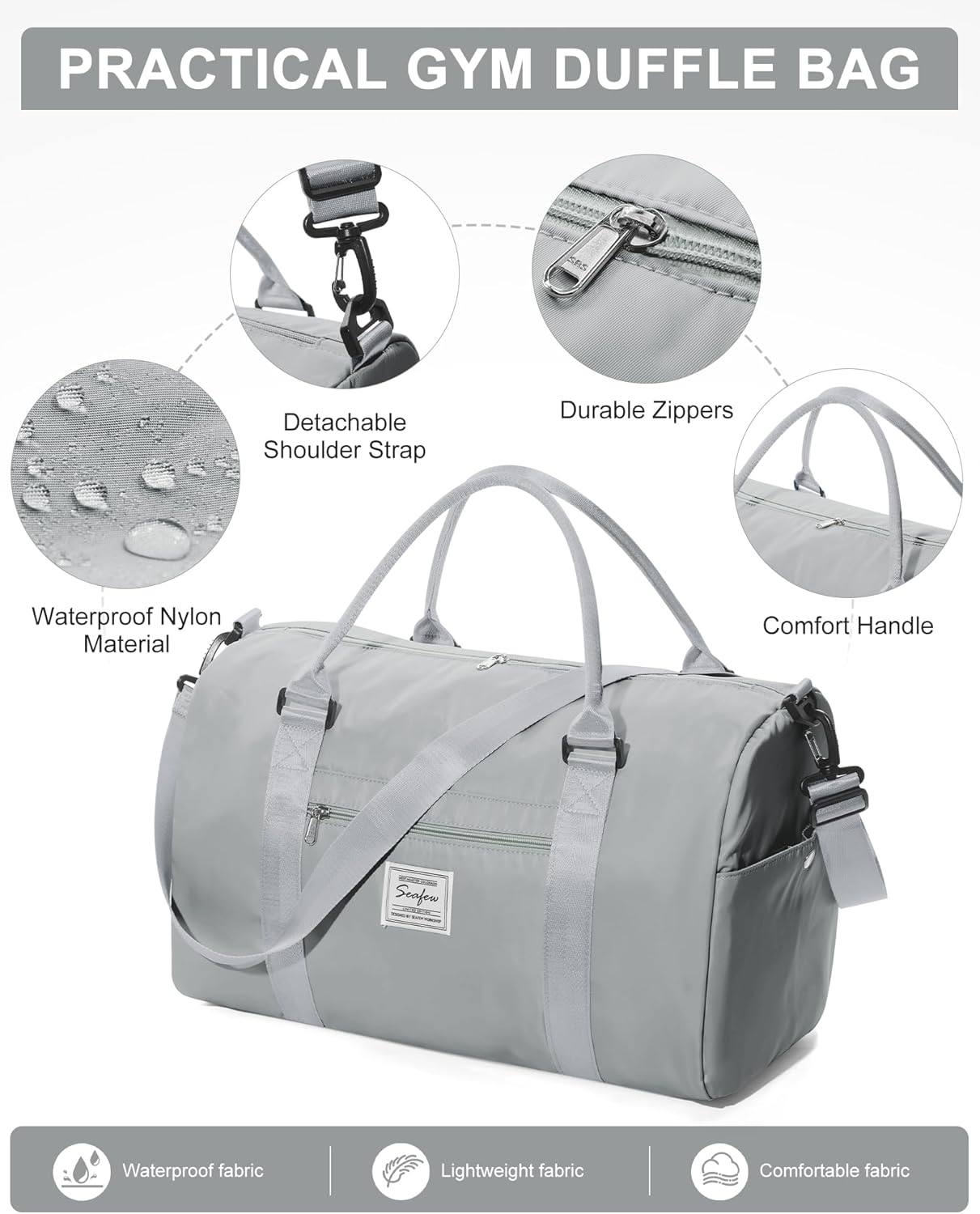 Gym Bag Womens Mens with Shoes Compartment and Wet Pocket Travel Duffel Bag for Women for Plane Sport Gym Tote Bags Swimming Yoga Waterproof Weekend Overnight Carry on Bag Hospital Holdalls - Colors C