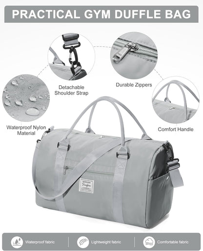 Gym Bag Womens Mens with Shoes Compartment and Wet Pocket Travel Duffel Bag for Women for Plane Sport Gym Tote Bags Swimming Yoga Waterproof Weekend Overnight Carry on Bag Hospital Holdalls - Colors C