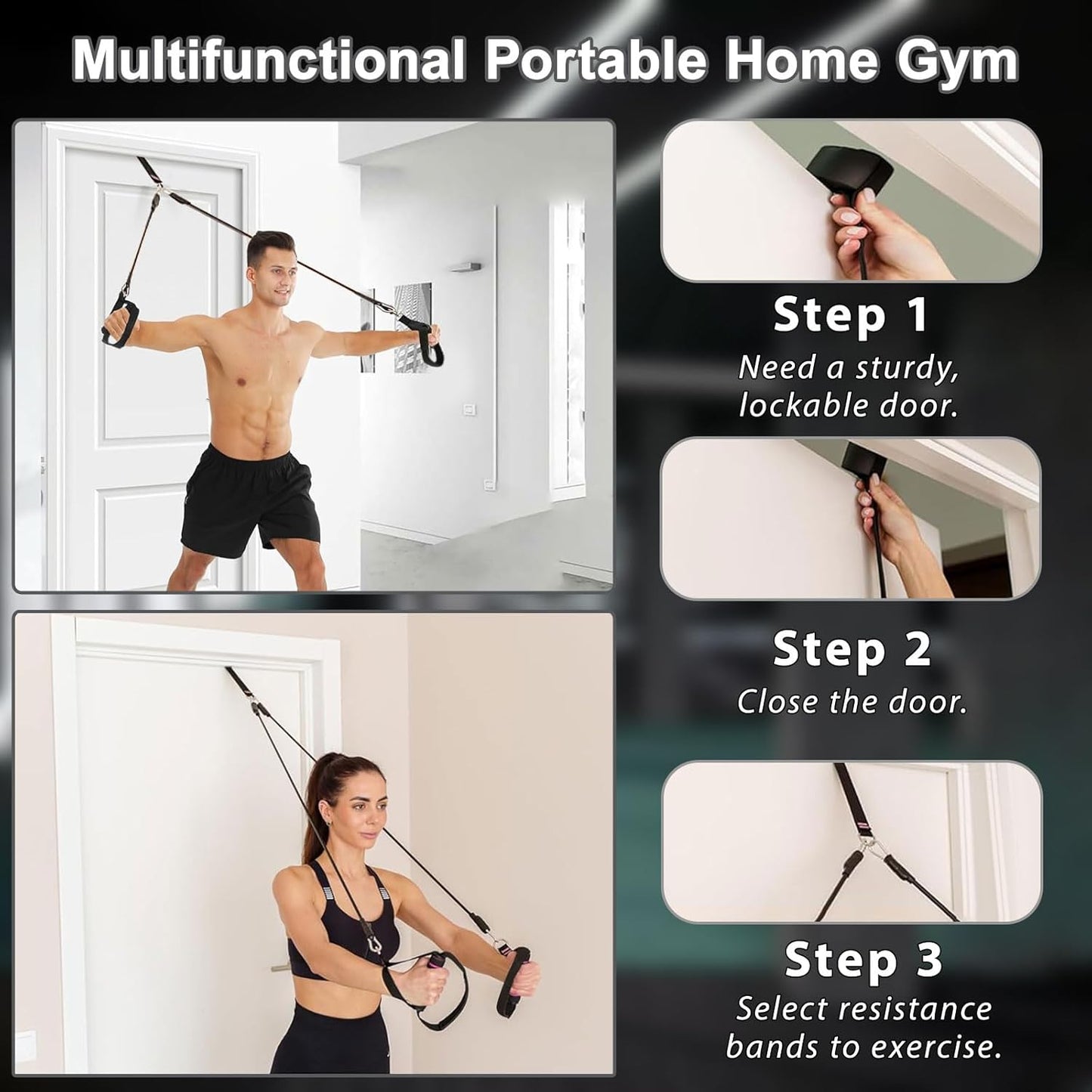BBTOPS Pilates Bar Kit with Resistance Bands,Ab Roller,2 in 1 Foot Strap & Handle,Door Anchor Pilates Equipment with Resistance Bands, Portable Home Gym Yoga Fitness Bar for Women & Men