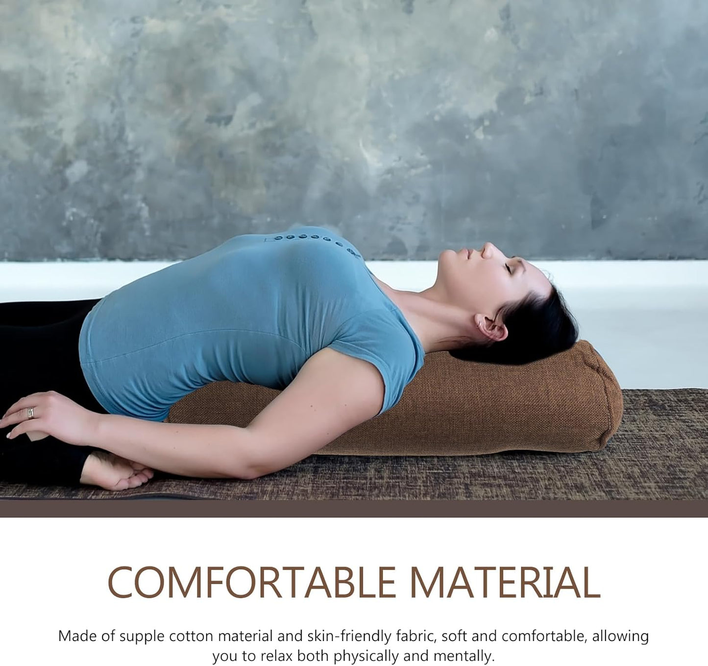 Mipcase Yoga Auxiliary Pillow Cylinder Support Cushion for Beginners Multi-Purpose Lumbar Throw Pillow for Footrest and Backrest Comfortable and Stylish Design