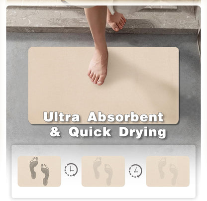 TYUU Bath Mat, Bathroom Rugs Non Slip Washable Thin Absorbent Quick Dry Bath Mat Fits Under Door Bathroom Floor Mat Perfect for Bath, Shower, or Sink 24"x36" Dark Grey