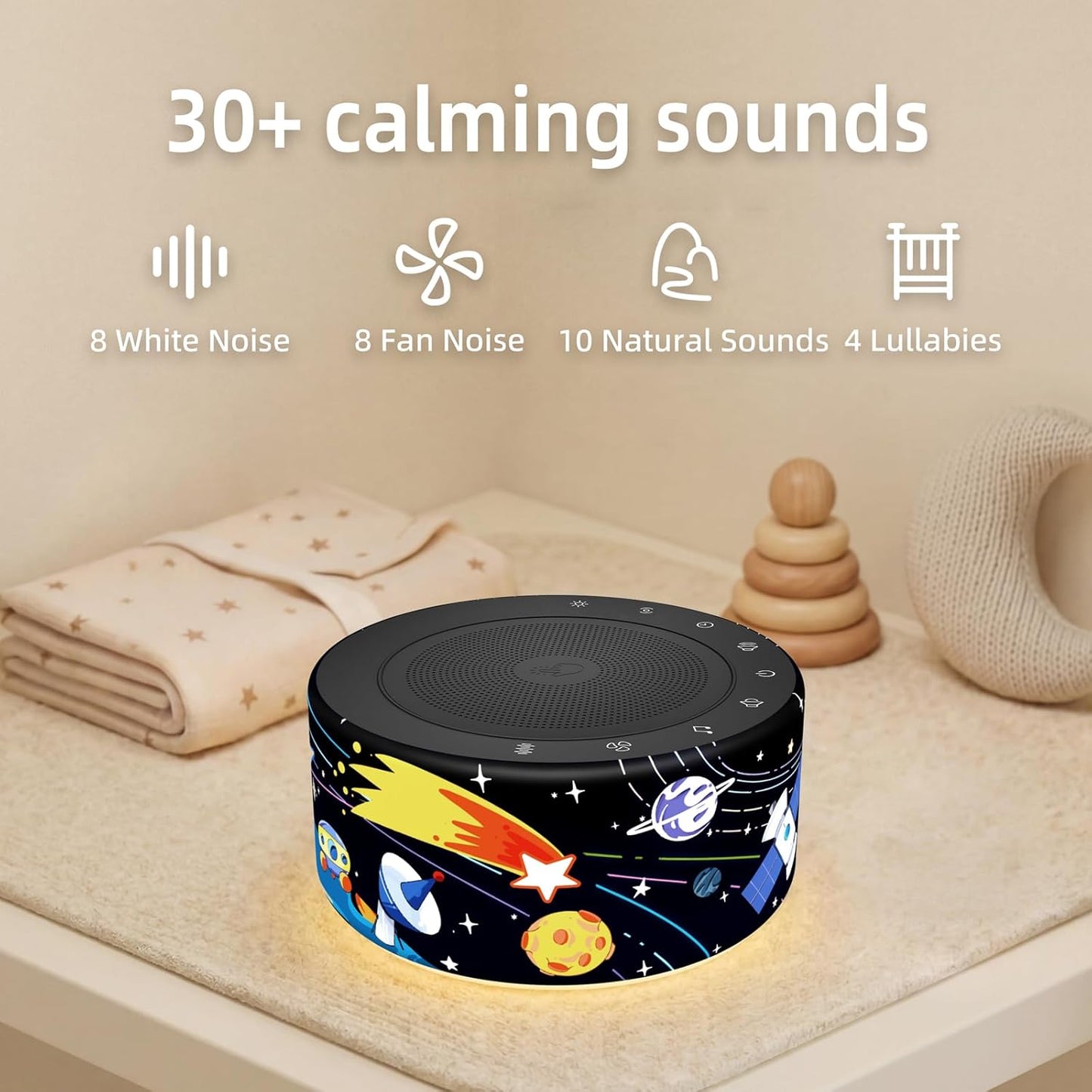 Kipcush Automatic Tibetan Meditation Bowl Sound Machine - 7 Himalayan Tones + 7 Color Night Light - Timer & Touch Control - No Manual Striking for Yoga, Chakra Healing, Stress Relief - Plug In