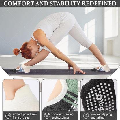 Pilates Socks with Grips for Women,Yoga Socks, Non-Slip Yoga Sock with Toe Separators, Pilates Non Slip Sock
