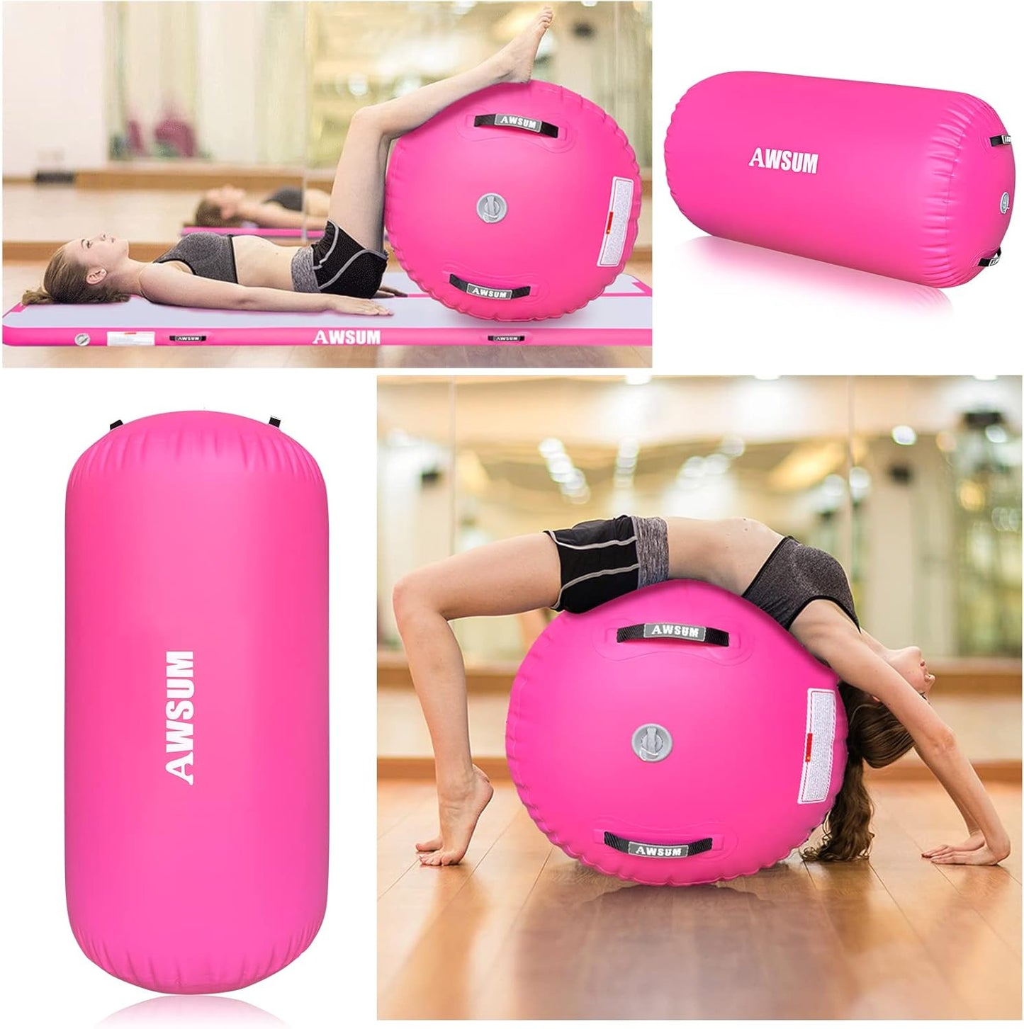 AWSUM Inflatable Gymnastics Mat 10ft/13ft/16ft/20ft/23ft Training mat 4/8 inches Thick tumbling mat with Electric Pump for Home/Gym/Outdoor