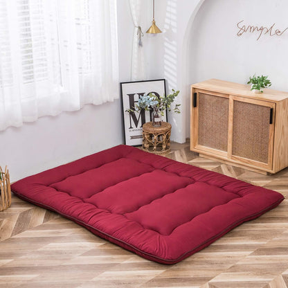 MAXYOYO Bohemian Retro Mattress Boho Floral Japanese Futon Mattress Tatami Floor Mat Foldable Portable Camping, Sleeping Pad, Lounger Couch Bed Full Size