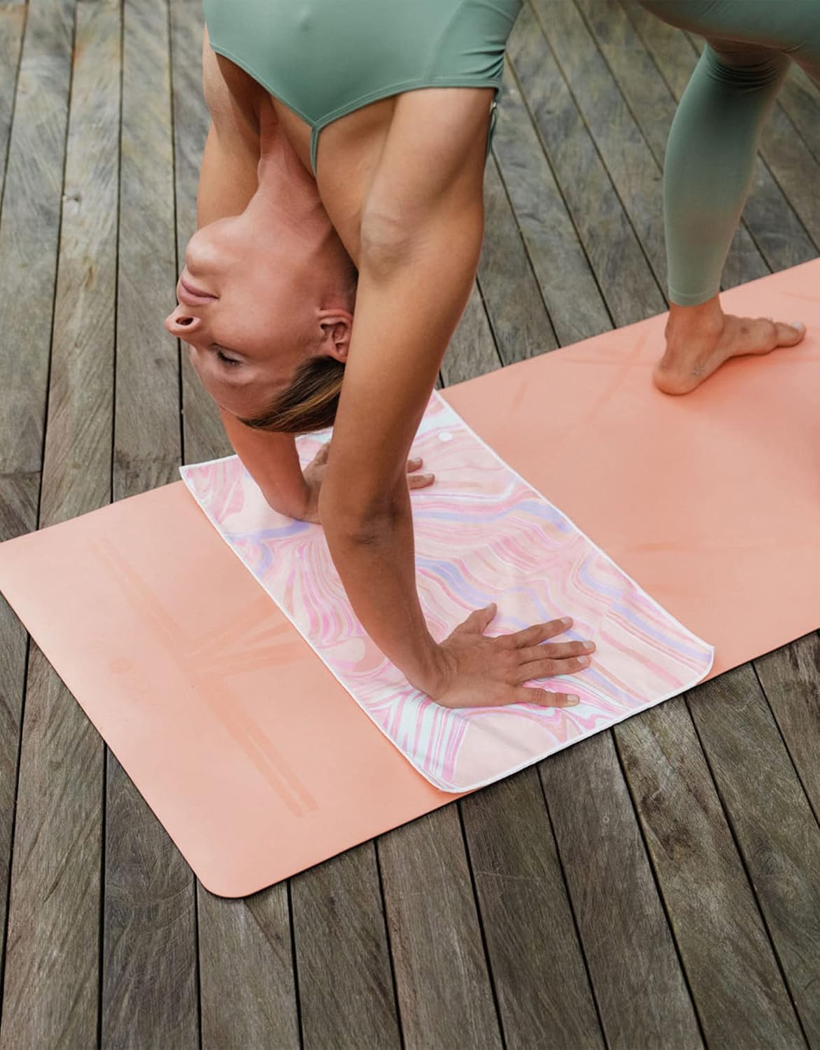yogadesignlab | The Hand Towel | Premium Non Slip Hand Towel | Designed in Bali | Colorful Eco Printed + Quick Dry + Soft | Hot Yoga, Bikram, Ashtanga, Sport, Barre, Travel (Pearl)