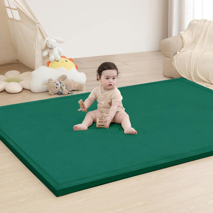 Baby Play Mat for Floor,1.3" Thick Memory Foam Tummy Time Mat,Soft Coral Velvet Nursery Rug,Large Non Slip for Crawling,Toddlers,Infants,Kids,Yoga & Tatami Style for Living Room(Dark Gray)
