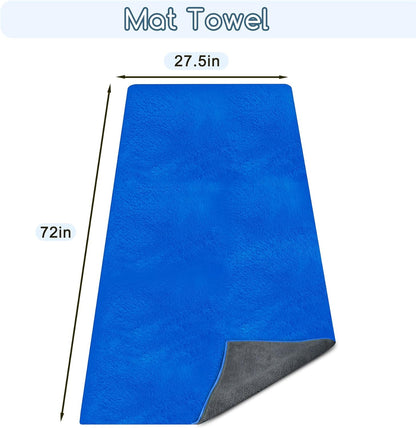 Yoga Mat Towel, Extra Thick (600GSM) Soft Hot Yoga Towel, Non-Slip and Sweat Absorbent for Hot Yoga, Bikram, Pilates, and Fitness, 72" x 27.5", Dual-Color, Grey/Pink