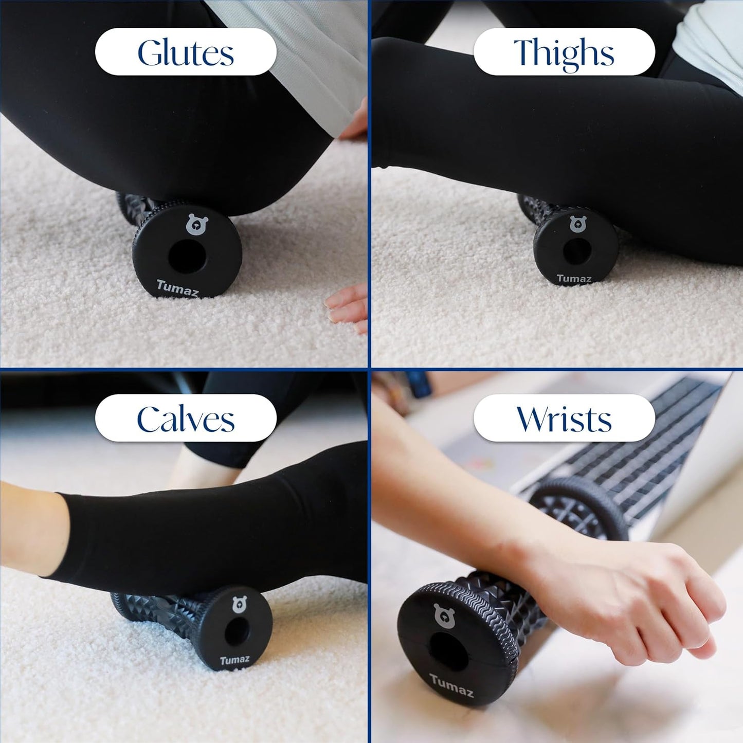 Tumaz Massage Ball & Foot Roller 3-in-1 Set with Spiky Ball, Lacrosse Ball, Massage Roller - Ergonomic Design to Relieve Plantar Fasciitis for Deep and Superficial Muscle Pain