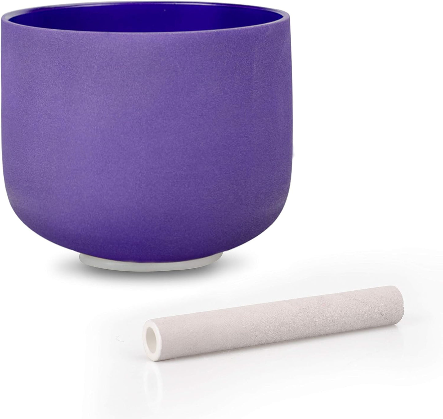 ALIOTH 7" B Note Crystal Singing Bowl Crown Chakra with Suede Mallet for Meditation, Yoga, Chakra Healing & Sound Therapy