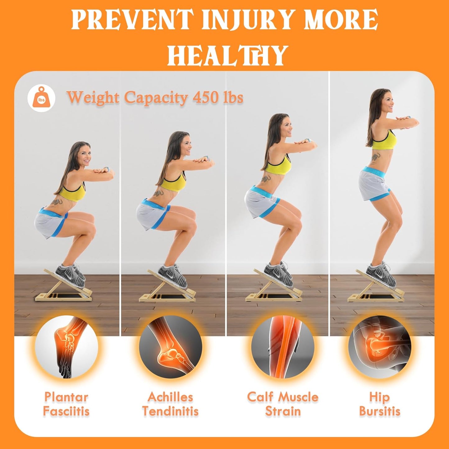 MUCITAGF Professional Slant Board, Adjustable Incline Board and Calf Stretcher, Slant Board for Calf Stretching, Calf Stretch Board