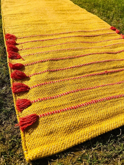 Payal Rugs Cotton Yoga Mat - Eco-Friendly Hand-Woven Rug - Non Slip & Thick (24”x72”x5mm) for Yoga Everyday Fitness at Home - Comfortable Extra-Long