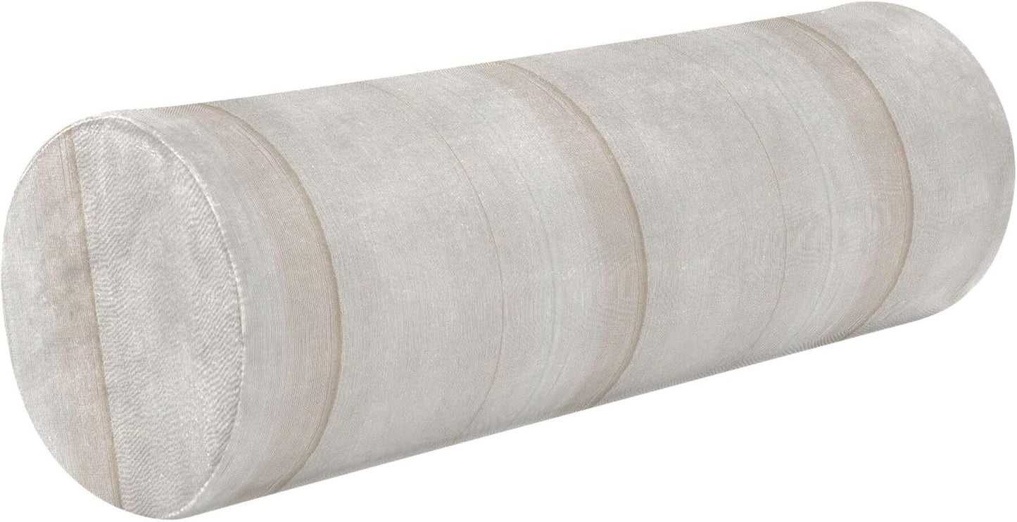Yoga Bolster Pillow Round Neck Roll Pillow Bed Round Pillow for Baby Cylinder Decorative Pillow Bolster Pillow Covers with Zipper Gold Stripe
