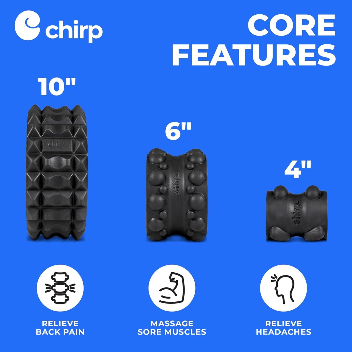 Chirp Wheel XR Knot Kneader - Firm Massage Roller, Shiatsu Thumb Massage, Muscle Release Tool for Knots &Tension Relief | High Density Foam for Physical Therapy & Relaxation, 500lbs Capacity, 6" Mint