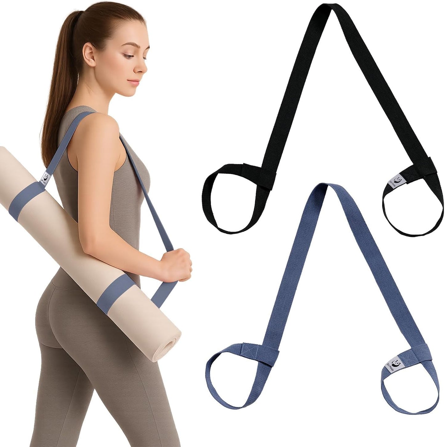 Slim Panda 2-Pack Yoga Mat Straps, Adjustable Yoga Mat Straps, Yoga Mat Storage Straps (Yoga mat not included)