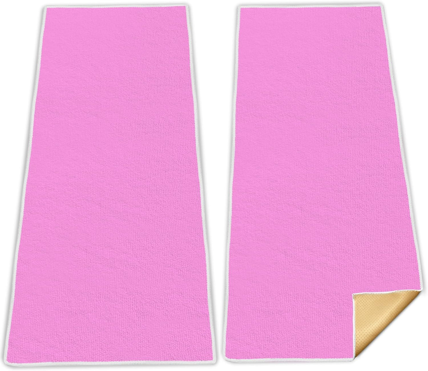 Hot Yoga Towel Non-Slip, 2 Pack Thick & Soft Yoga Mat Towel, Sweat Absorbent, with Grip Dot, 72" x 27", Yoga Towel for Hot Yoga, Pilates, Fitness and Gym Workouts, Light Pink