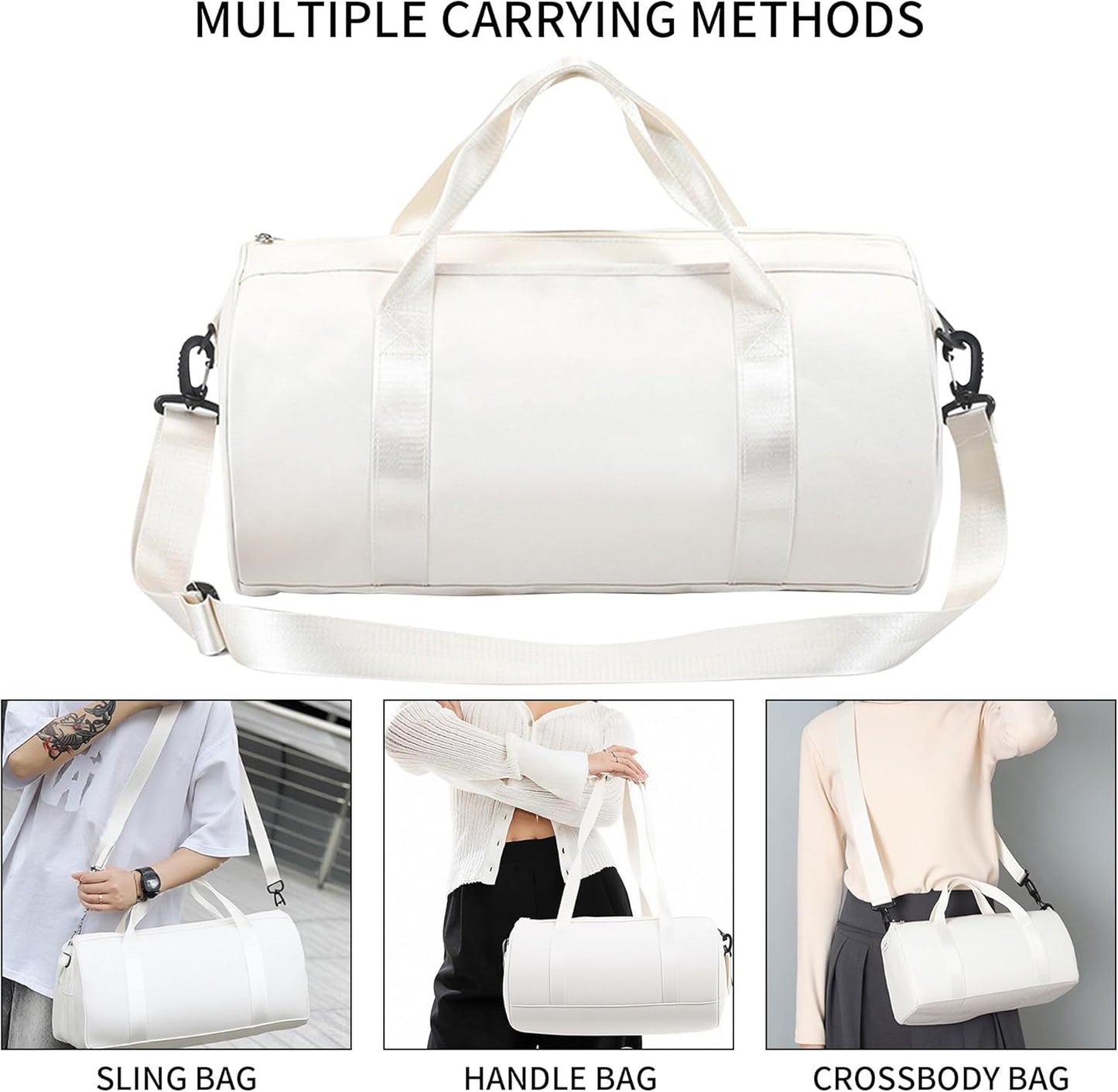 Ballet Dance Bag Mini Gym Bag Lightweight Small Duffle Bag 10L Cute Crossbody Bag for Yoga Swimming Sport (Black)