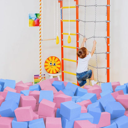 Foam Pit Blocks Foam Padding Sponge Pit Cubes Sponge Blocks for Amusement Park Gymnastics Freerunning and Parkour Courses - 24PCS 5" x 5" x 5" (Dark Blue)