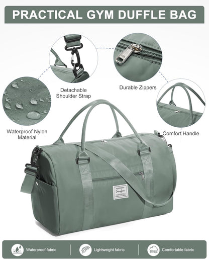 Gym Bag Womens Mens with Shoes Compartment and Wet Pocket Travel Duffel Bag for Women for Plane Sport Gym Tote Bags Swimming Yoga Waterproof Weekend Overnight Carry on Bag Hospital Holdalls - Colors B