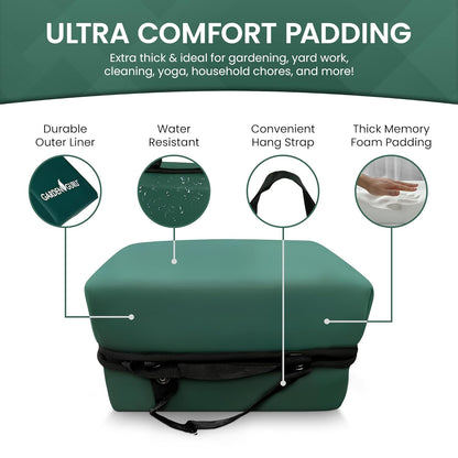 Garden Guru Cushioned Gardening Knee Pads with Adjustable Straps - Soft Inner Liner, Ultra Comfort Padding, Garden Kneelers for Yard Work, Cleaning, Household Chores, Roofing, and More 1 Pack