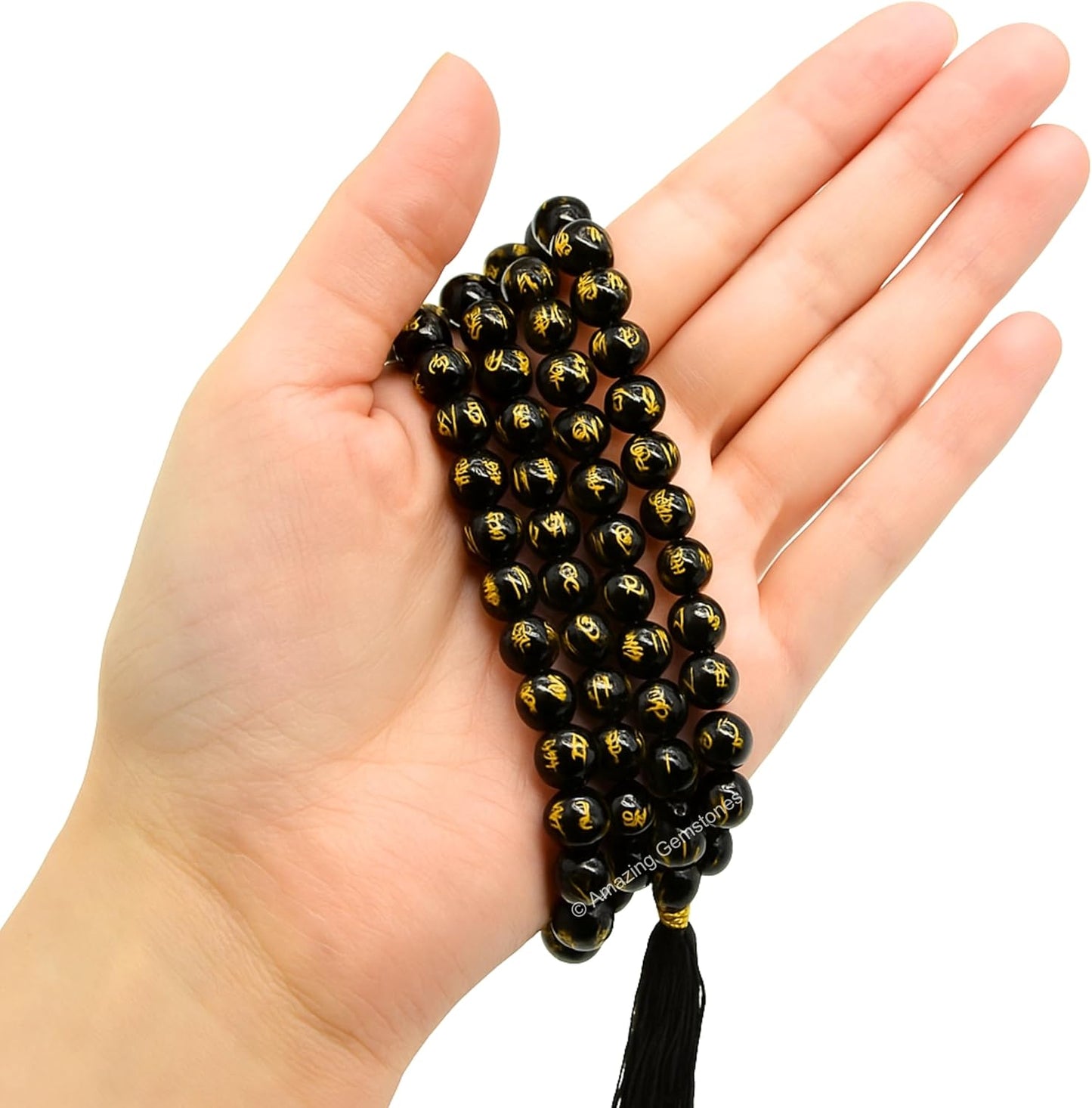 Amazing Gemstone 108 Beads Handmade Mala (Knotted, Rudraksha) - Colors A