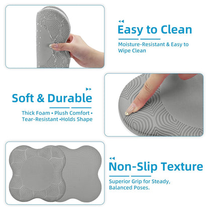 Yoga Knee Pads Set of 2 – Extra Soft Non-Slip Yoga Knee Pad Cushion for Knees Elbows Wrists – Pilates & Workout Knee Pads for Floor Exercises, Kneeling, Stretching, Fitness, Blue
