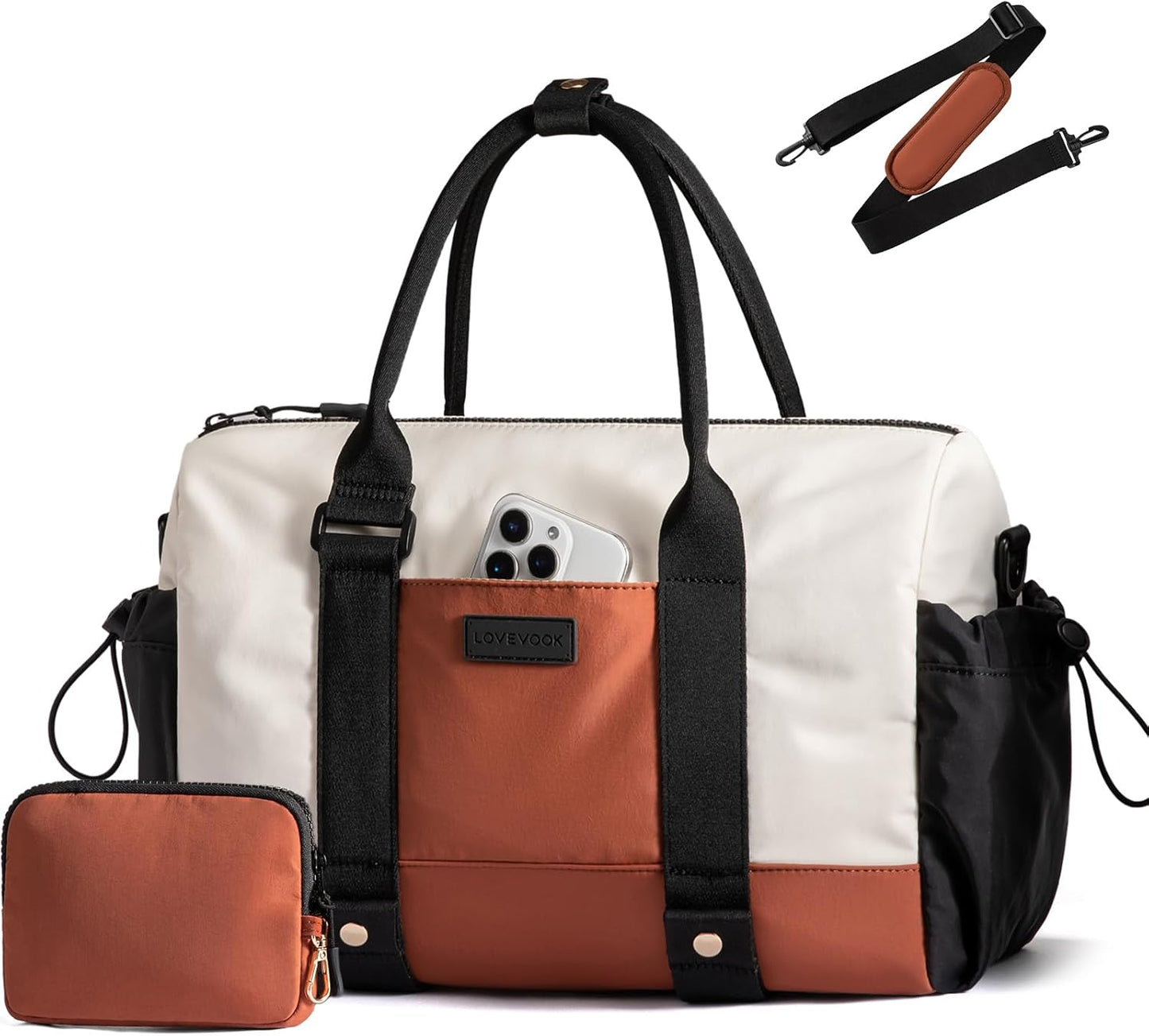 LOVEVOOK Small Gym Bag for Women with Yoga mat Holder, Mini Duffle Bag for Travel with Wet Pocket, Overnight Personal Item Bags, Lightweight Carry on Weekender Duffel for Workout, Dance, Ballet