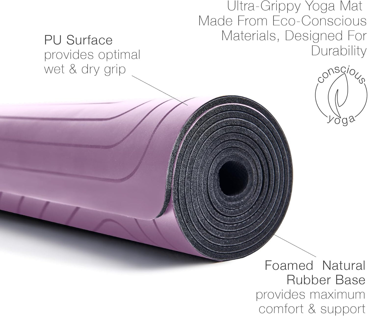 agoy PRO+ WARRIOR - Premium Non-Slip Yoga Mat – Eco-Conscious Design - PU Mat With Wet/Dry Grip+ - Focus Alignment - Lazer-Etched Technology - A Portable Standard Size Mat for All Styles of Yoga