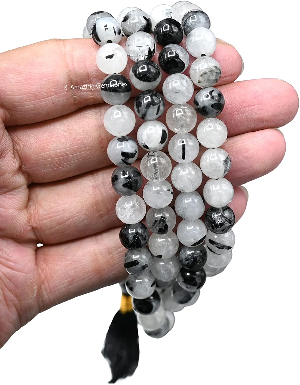 Amazing Gemstone 108 Beads Handmade Mala (Knotted, Rudraksha) - Colors B