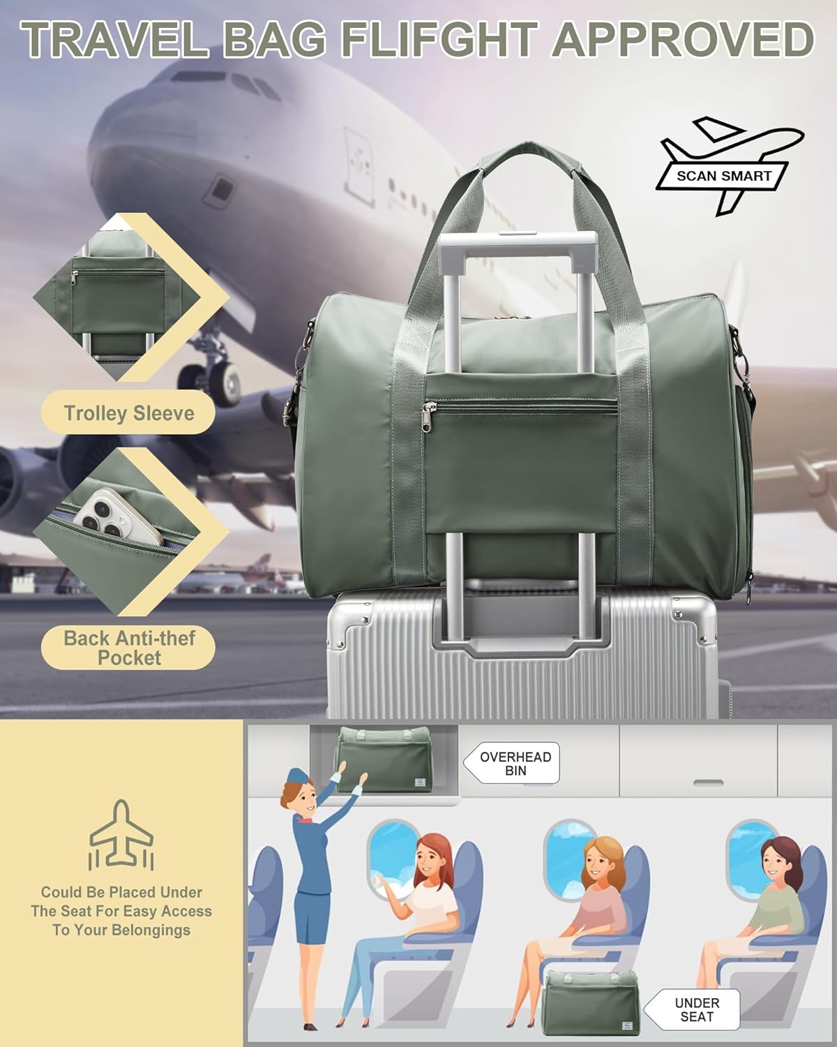 Gym Bag Womens Mens with Shoes Compartment and Wet Pocket Travel Duffel Bag for Women for Plane Sport Gym Tote Bags Swimming Yoga Waterproof Weekend Overnight Carry on Bag Hospital Holdalls - Colors A