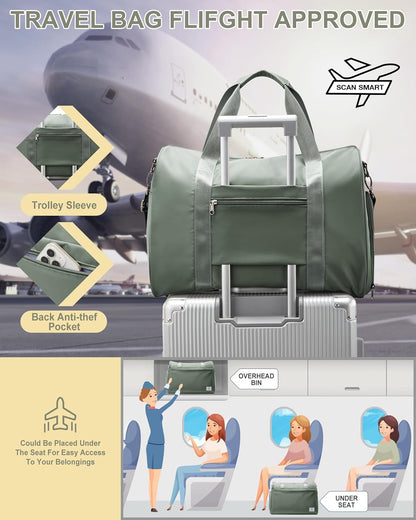 Gym Bag Womens Mens with Shoes Compartment and Wet Pocket Travel Duffel Bag for Women for Plane Sport Gym Tote Bags Swimming Yoga Waterproof Weekend Overnight Carry on Bag Hospital Holdalls - Colors A