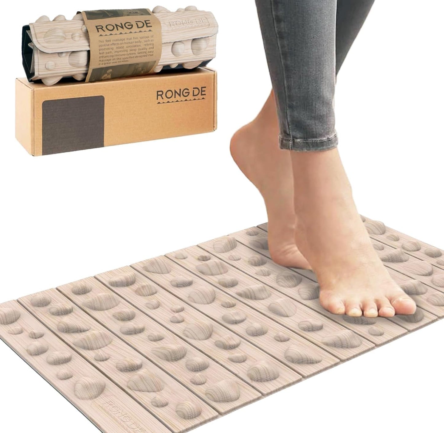 Portable Feet Acupressure Mat, Foldable Foot Massager Mat, Pressure Point Massage Pad, Anti Fatigue Office Standing Desk Pad, Stand Up Pad, Relieve Foot Pain
