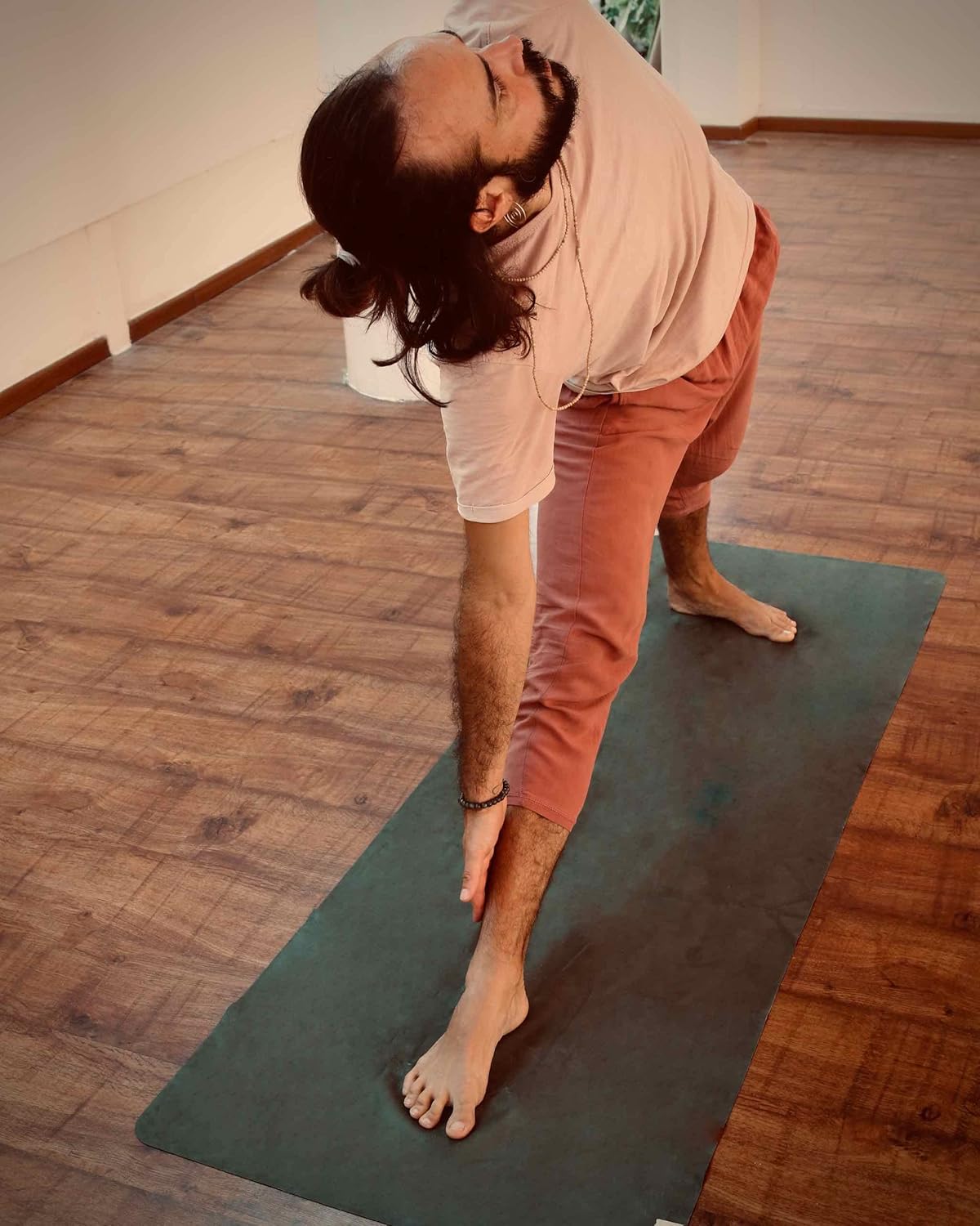 Travel Yoga Mat 1.5mm | Foldable, Lightweight Mat | Use for Travel, Backpacking, Yoga Retreat, Outdoors, Gym, Pilates, Machine Washable, Eco-Friendly