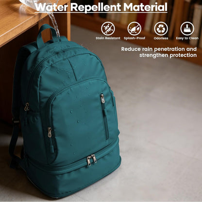 Gym Backpack for Women Men, Dance Backpacks With Shoe Compartment, Sports Back pack For Yoga Fitness Beach Hiking Sports(Green)