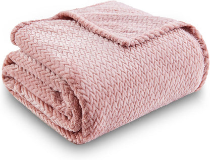 NEWCOSPLAY Super Soft Throw Blanket Light Purple Premium Silky Flannel Fleece Leaves Pattern Lightweight Bed Blanket All Season Use (Light Purple, Throw(50"x60")) - Colors A