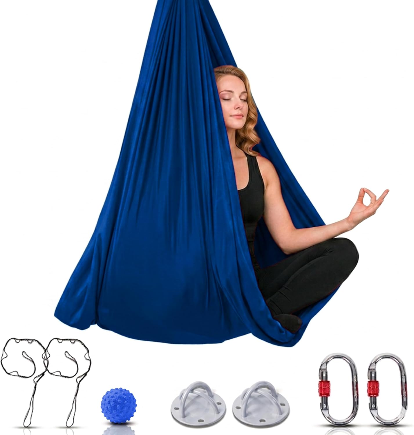 LOTUS78 Aerial Yoga Hammock 5.5 Yards (198 Inches) – Premium Aerial Silk Swing for Antigravity Fitness, Inversion Therapy, Strength & Flexibility | Purple | Yoga Trapeze for Home & Studio
