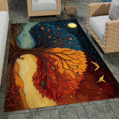 Tree of Life Area Rug – Bohemian Mandala Carpet for Living Room, Bedroom, Meditation Space, Yoga, Spiritual Home Décor – Large Soft Floor Mat for Indoor Decoration (TOL08)