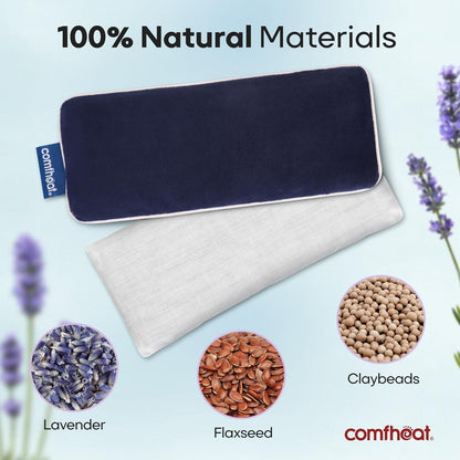 Unscented Weighted Eye Pillow for Yoga, Microwavable Moist Heat Eye Compress Mask with Washable Cover for Relaxation, Sleeping, Meditation, Yoga, Spa, Migraine Relief