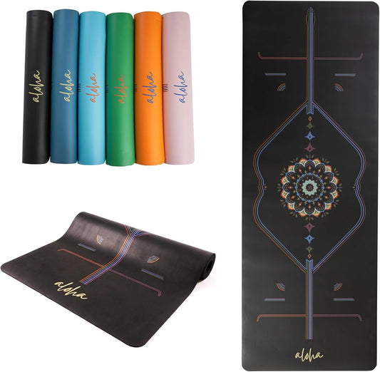 Aloha Bliss Premium Yoga Mat – 72” x 27 - Thick, Non-Slip & Durable | Sweat-Resistant, Lightweight & Portable | Perfect for Yoga, Pilates, Home Workouts, Gym & Studio Practice - Eco-Friendly