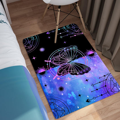 Black Girl Area Rug for Bedroom African Black Girls Floor Rugs for Living Room Playroom Cartoon Art Home Decor Soft Yoga Mats for Women Afro Purple 47" x 31" (2.7 x 3 Feet)