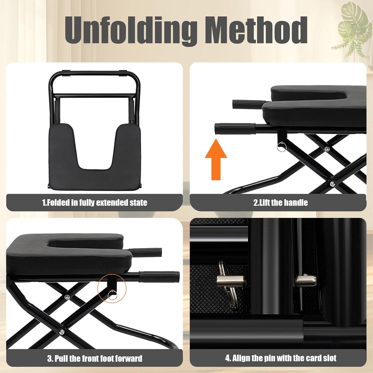 Foldable Yoga Headstand Bench, 330.7 LBS Capacity Multi-Functional Yoga Inversion Chair Feet Up Trainer Headstand Stool for Home Workout&Fitness&Gym