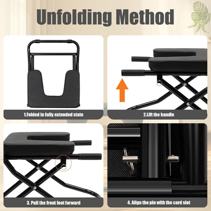 Foldable Yoga Headstand Bench, 330.7 LBS Capacity Multi-Functional Yoga Inversion Chair Feet Up Trainer Headstand Stool for Home Workout&Fitness&Gym