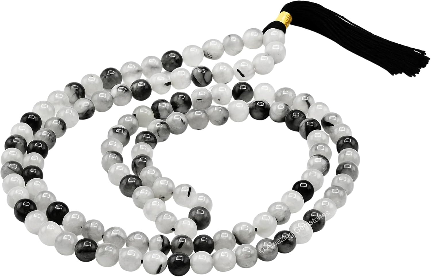 Amazing Gemstone 108 Beads Handmade Mala (Knotted, Rudraksha) - Colors B