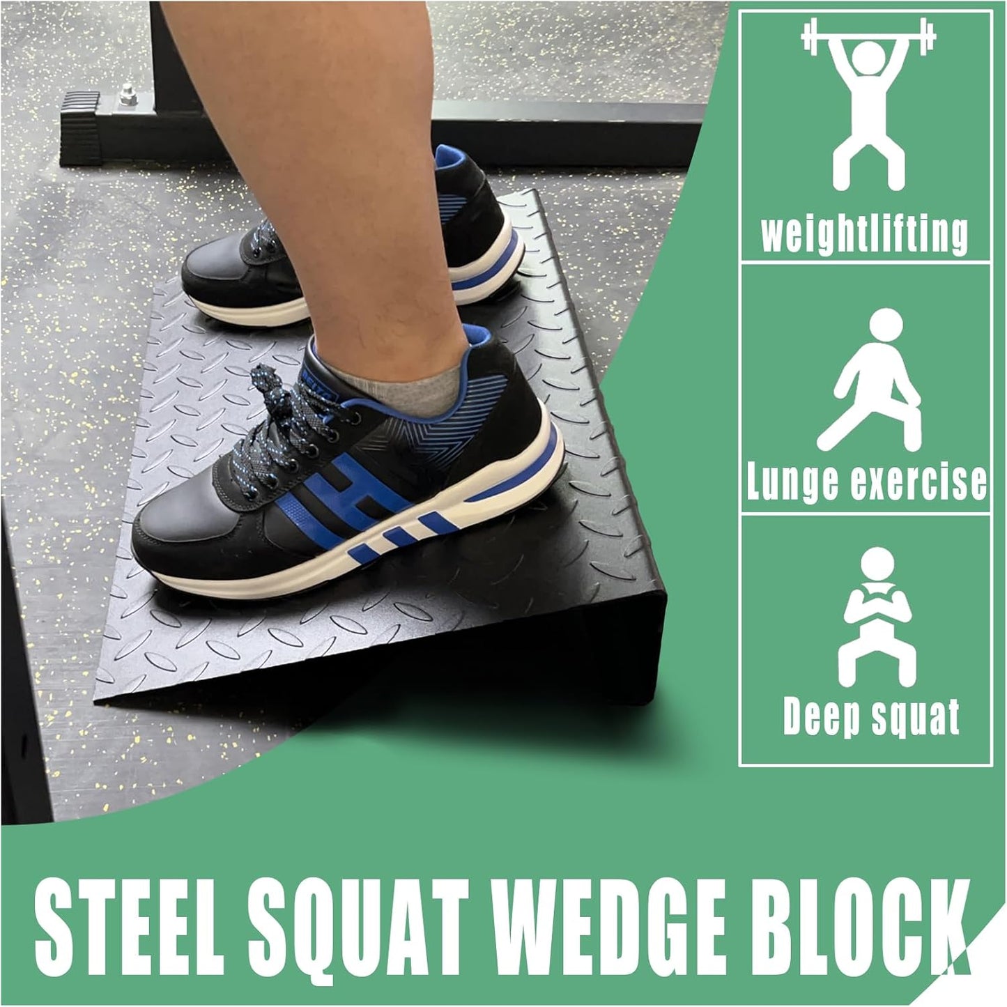 KORIKAHM Steel Squat Wedge Block & Slant Board, Heel Elevated Split Squat Wedges Weightlifting, Calf Raise Machine for Calf Stretching